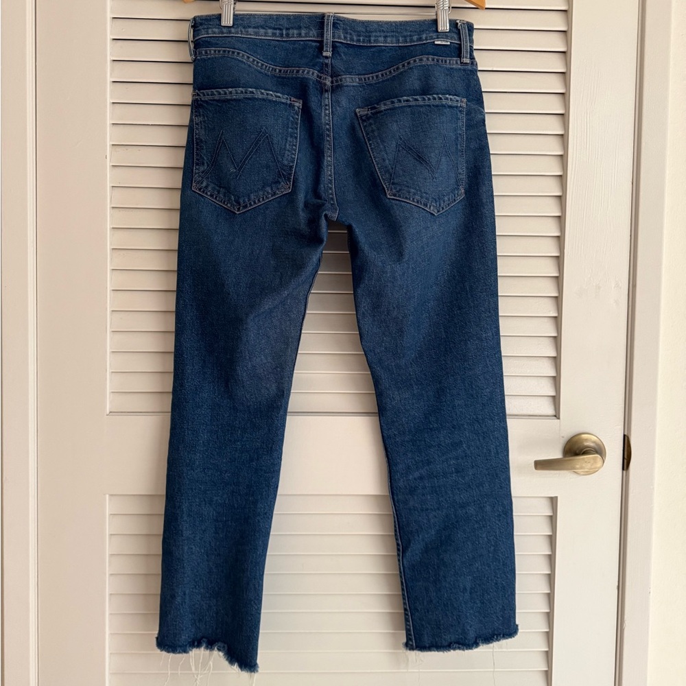 MOTHER Denim Mid Rise Rider Ankle Fray - Picture 4 of 8